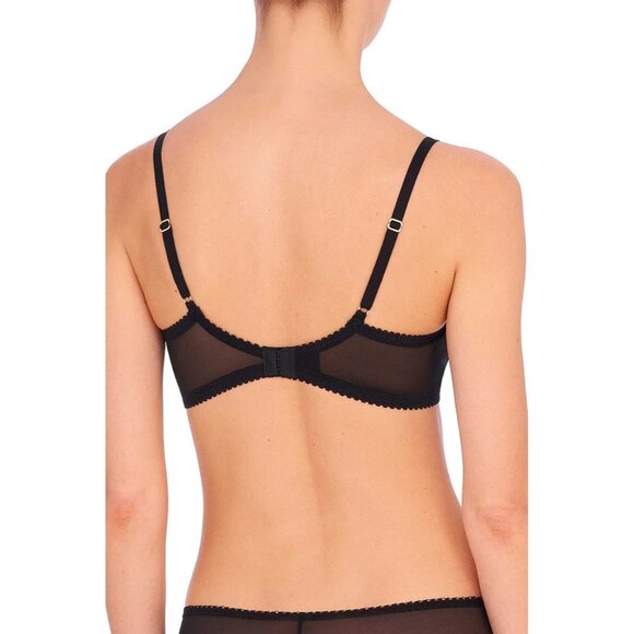 Natori Size 32DDD Black Imperial Lace Underwire Bra Floral Sheer Unlined NEW - Picture 2 of 3